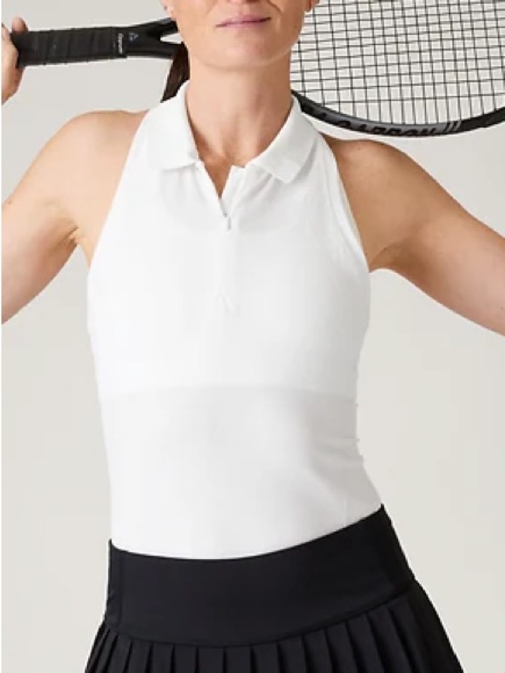 NWT💕ATHLETA Momentum Seamless Polo Tank in Bright White Size XXS